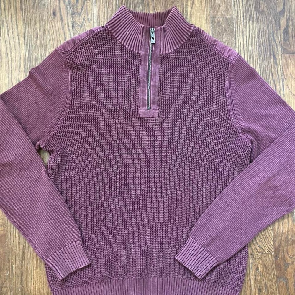 Tommy Bahama Men's Plum Zip-Up Sweater